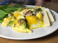 Photo de la Recette: Omelette aux Épinard avec Lanière de Porc