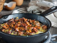 Photo de la Recette: Omelette aux Poireaux et aux Cèpes Express