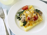 Photo de la Recette: Omelettes Pliées au Cheddar et aux Légumes