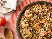 Photo de la Recette: PAELLA AUX CREVETTES ET AUX FINES HERBES SAVOUREUSES