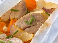 Photo de la Recette: Papillote de Filet Mignon aux Navets et Carottes Confites