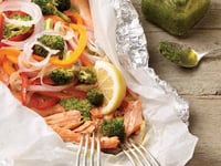 Photo de la Recette: Papillote de Truite Saumonée au Pesto