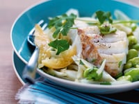 Photo de la Recette: Papillotes de Poisson aux Herbes et au Citron Vert, Cocotte de Fèves et Petits Pois