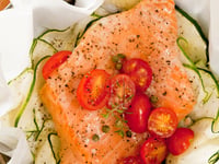 Photo de la Recette: PAPILLOTES SAUMON ET COURGETTES