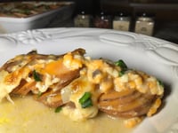 Photo de la Recette: Patates Douces Pommes de Terre Crème Champignons Gratinées