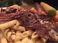 Photo de la Recette: Pâte avec Boeuf dans sa Sauce
