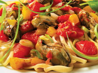 Photo de la Recette: Pâtes aux Huîtres et aux Tomates