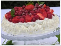 Photo de la Recette: Pavlova Crémeux Vanille-Framboise