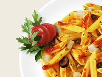 Photo de la Recette: Penne Lisce avec Merlu, Câpres et Olives