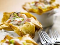 Photo de la Recette: PHYLLO DE JAMBON ET BÉCHAMEL AUX LÉGUMES