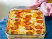 Photo de la Recette: Pizza au Pepperoni et aux pâtes