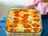 Photo de la Recette: Pizza au Pepperoni et aux pâtes