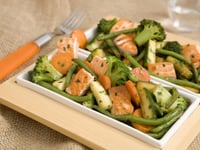 Photo de la Recette: Poêlée de Légumes Verts et de Saumon