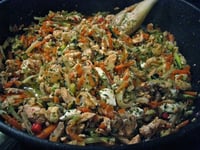 Photo de la Recette: POÊLÉE DE SAUMON ET LÉGUMES À LA FETA