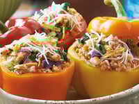 Photo de la Recette: Poivrons Farcis au Poulet avec Chipotle et Cheddar