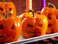 Photo de la Recette: Poivrons Farcis « Citrouille D’Halloween »