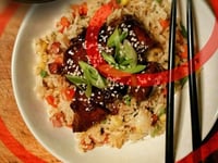 Photo de la Recette: Porc au Caramel & son Riz Cantonais Guangshì Chaofàn