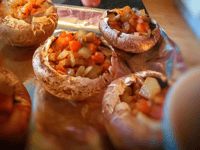Photo de la Recette: Portobello Farci: L'accompagnement par Excellence…