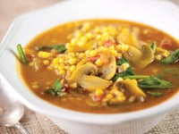 Photo de la Recette: Potage aux Champignons, aux Tomates et à la Semoule de Blé