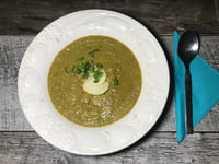 Photo de la Recette: Potage aux Zucchinis Asperges et Poires