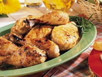 Photo de la Recette: POULET À LA GELÉE DE PÊCHE ÉPICÉE