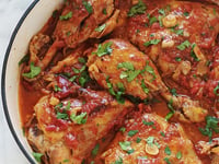 Photo de la Recette: Poulet à L'ail et Tomates à La Cocotte ou Poêle