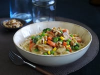 Photo de la Recette: Poulet au Miel avec Noix de Grenoble à la Dijonnaise