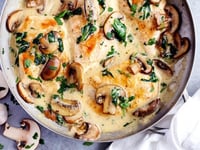 Photo de la Recette: Poulet aux Champignons dans une Sauce Crémeuse à L'ail et au parmesan