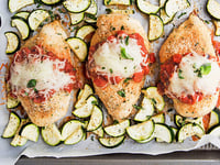 Photo de la Recette: Poulet aux Courgettes Zucchini Cuit au Four dans une Plaque à Pâtisserie