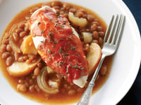 Photo de la Recette: Poulet aux Pommes et à L'érable sur Lit D'haricots en Mijoteuse