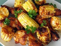 Photo de la Recette: Poulet et Blé D'inde Grillés à la Cajun