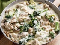 Photo de la Recette: Poulet et Champignons dans une Sauce Crémeuse au Vin Blanc