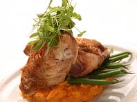Photo de la Recette: Poulet Mariné à la Harissa et au Yogourt avec Purée de Patates Douces