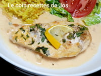 Photo de la Recette: POULET, SAUCE CRÉMEUSE À L'AIL ET AU CITRON