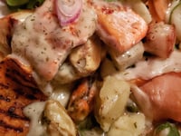 Photo de la Recette: Raclette de Fruits de Mer & Truite Arc-en-ciel Fumée Sauce à L’aneth