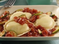 Photo de la Recette: Raviolis aux Tomates Oignons et Courgettes