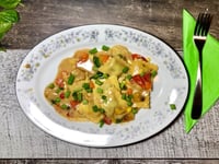 Photo de la Recette: Raviolis Crème Champignons et Légumes