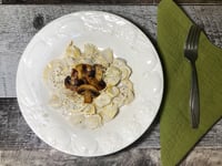 Photo de la Recette: Raviolis Crème de Champignons et Champignons Rôtis