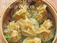 Photo de la Recette: Raviolis Vapeur aux Petits Pois et au Gingembre (végé)