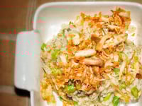 Photo de la Recette: Risotto D’asperges et de Champignons au Poulet Croustillant