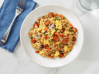 Photo de la Recette: Riz Non Frit à la Saucisse Fumée Top Dogs