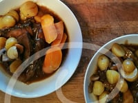 Photo de la Recette: Rosbif de Palette de Boeuf aux Champignons & Vin Rouge