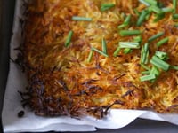 Photo de la Recette: Rosti Géant Pommes de Terre & Carottes {sans gluten, lait, oeuf}