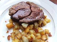 Photo de la Recette: Rôti de Chevreuil "basse température" & Friture de Légumes Anciens