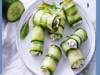 Photo de la Recette: Rouleau de Concombre au Crabe et à la Menthe