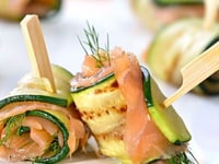 Photo de la Recette: Roulés Apéritifs de Courgettes au Saumon Fume