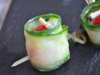 Photo de la Recette: Bouchées Apéritives : Roulés de Concombre au Chèvre