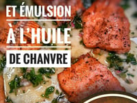 Photo de la Recette: Saisie de Truite, Carpaccio de Chou Rave Mariné & Émulsion à L’huile de Chanvre