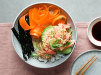 Photo de la Recette: Salade de Crabe Crémeuse, Avocat et Carottes