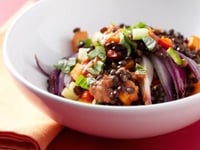 Photo de la Recette: Salade de Lentilles et Légumes Rôtis, Vinaigrette Épicée à la Tomate